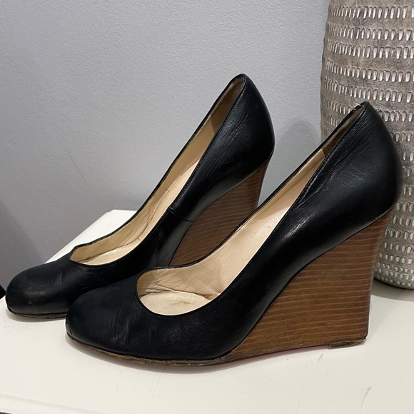 Christian Louboutin Wedge Black Shoes - Picture 6 of 14
